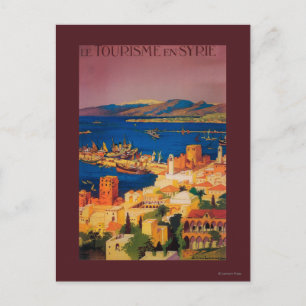Französisches Reiseplakat, Touren durch Syrien Postkarte