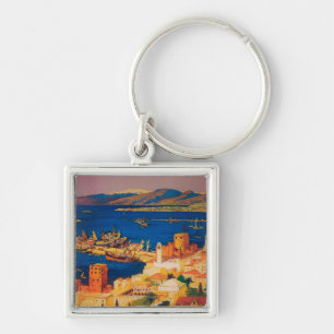 Französisches Reiseplakat, Tourismus in Syrien Schlüsselanhänger