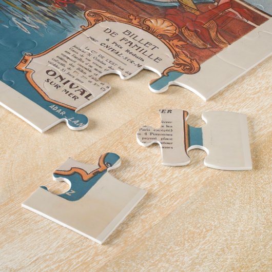 Französisches Reiseposter Seaside Sailor Ladys Puz Puzzle (Seite)