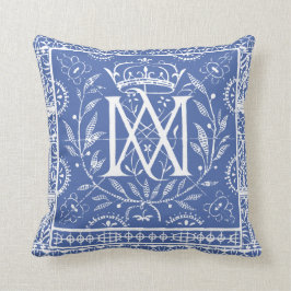 Französisches Renaissance-Kissen-Monogramm MA Kissen