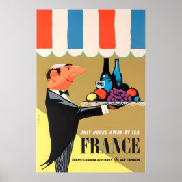 Französisches Restaurant Art Frankreich Reiseplaka Poster
