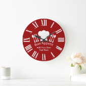Französisches Restaurant Bon Appetit Gourmet Küche Große Wanduhr (Zuhause)