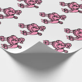 Französisches Retro-Pink-Poodles-Packpapier Geschenkpapier (Ecke)