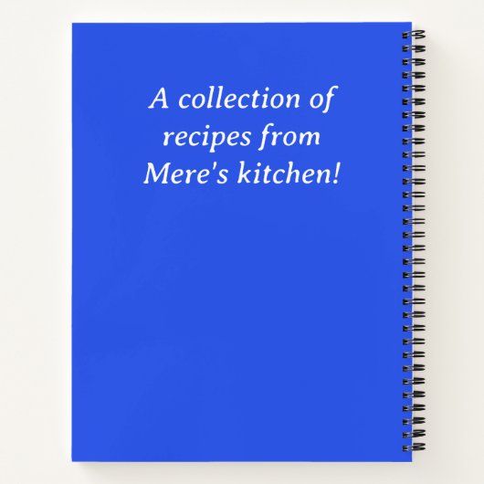 Französisches Rezept Notizblock (Rückseite)