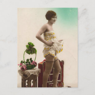 Französisches riskanter Vintage-Foto Postkarte