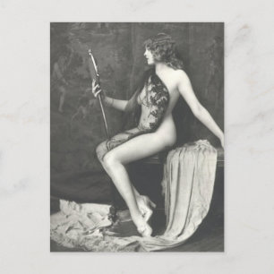 Französisches riskanter Vintage-Foto Postkarte