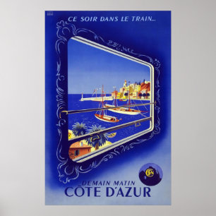 Französisches Riviera Cote d'Azur Poster