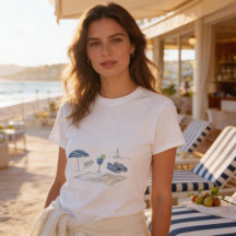 Französisches Riviera-Küsten-T-Shirt