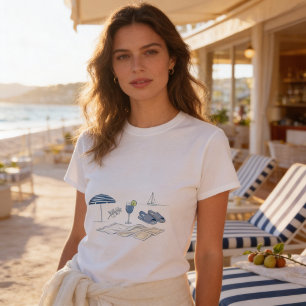 Französisches Riviera-Küsten-T-Shirt T-Shirt