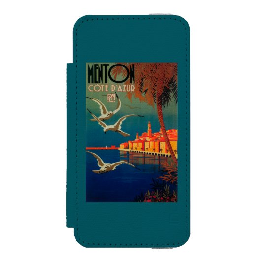 Französisches Riviera-Reise-Plakat # 1 Incipio iPhone Geldbeutel-Hülle (Folio Vorderseite)