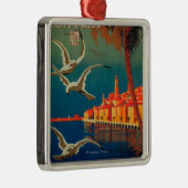 Französisches Riviera-Reise-Plakat # 1 Silbernes Ornament (Rechts)