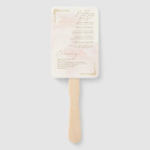 Französisches romantisches Hochzeitsprogramm Blush Fächer (Rückseite)