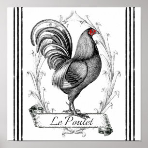 Französisches Rooster Le Poulet Poster