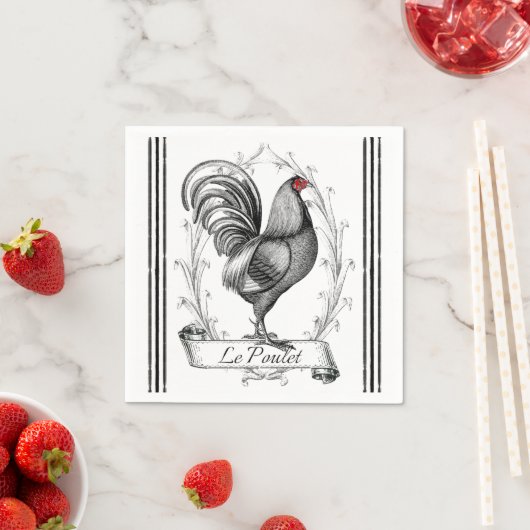 Französisches Rooster Le Poulet Serviette (Beispiel)