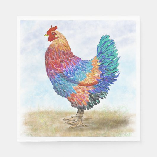 Französisches Rooster Paper Napkin Serviette (Vorderseite)