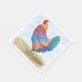 Französisches Rooster Paper Napkin Serviette (Ecke)