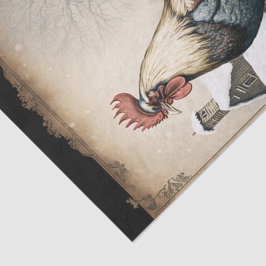 Französisches Rooster Seidenpapier (Ausschnitt)