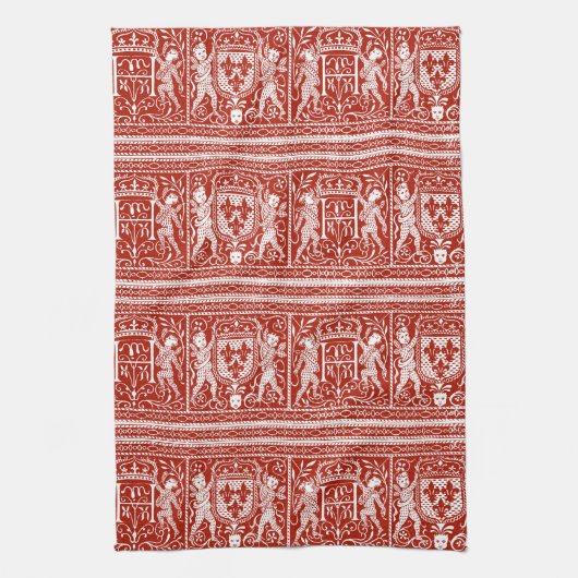 Französisches rotes und weißes mittelalterliches handtuch (Vertikal)