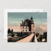 Französisches Schloss Postkarte (Vorne/Hinten)