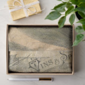 Französisches Schloss Vintages Skript Ephemera Dec Seidenpapier (Geschenk)