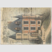 Französisches Schloss Vintages Skript Ephemera Dec Seidenpapier (Vorderseite)