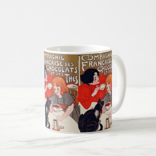 Französisches Schokolade Party Steinlen Art Kaffeetasse (VorderseiteRechts)