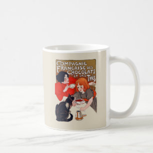 Französisches Schokolade Party Steinlen Art Kaffeetasse