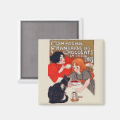 Französisches Schokolade Party Steinlen Art Magnet (Vorderseite/Rückseite)
