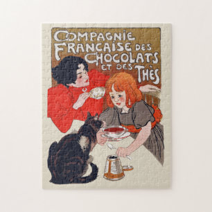 Französisches Schokolade Party Steinlen Art Puzzle