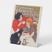 Französisches Schokolade Party Steinlen Art Sockelschild (Vorderseite)