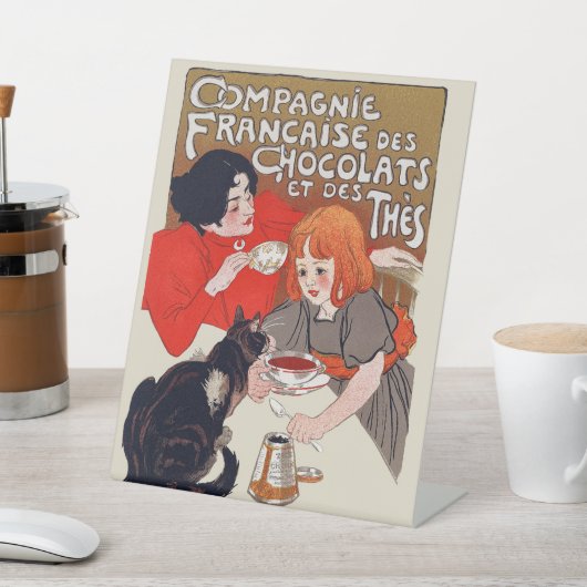 Französisches Schokolade Party Steinlen Art Sockelschild (In SItu)