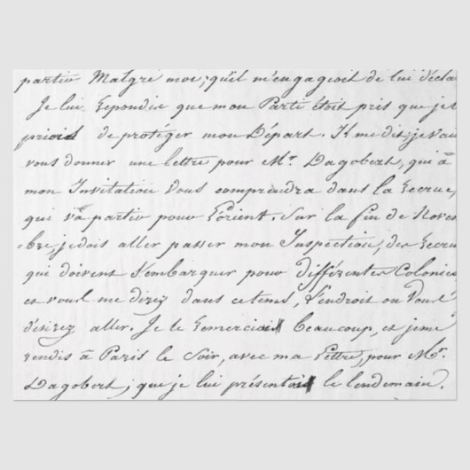 Französisches Script Vintag Letter Curwriting Seidenpapier (Vorderseite)