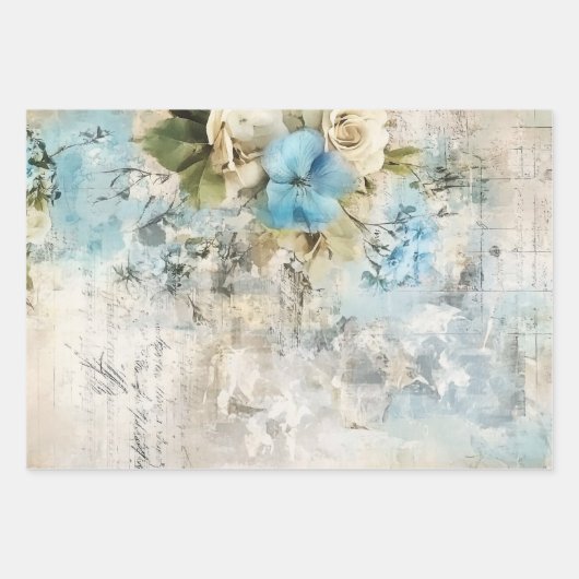 Französisches Shabby Chic-Muster Geschenkpapier Set (Vorderseite)