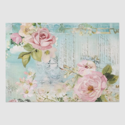 Französisches Shabby Chic-Muster Seidenpapier (Vorderseite)