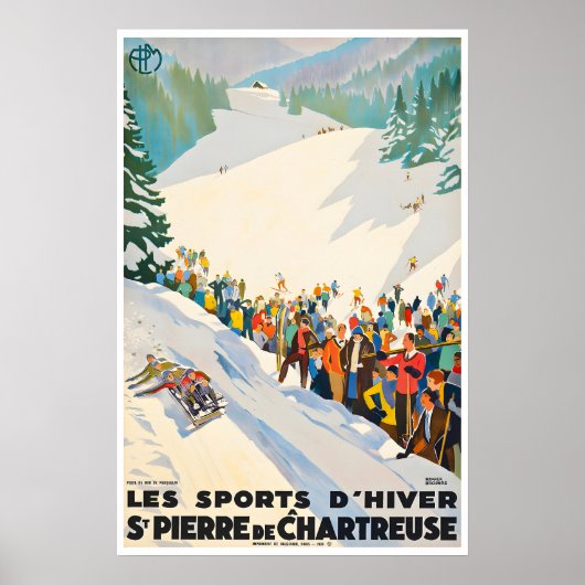 Französisches Skiposter Saint Pierre de Chartreuse Poster (Vorne)