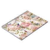 Französisches Skript, Rosen und Schmetterlinge Notizblock (Linke Seite)