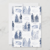 Französisches Spielzeug mit Vintager blauer und we Einladung (Vorderseite)