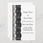 Französisches Spitzen Save the Date (weiß) (Vorne/Hinten)