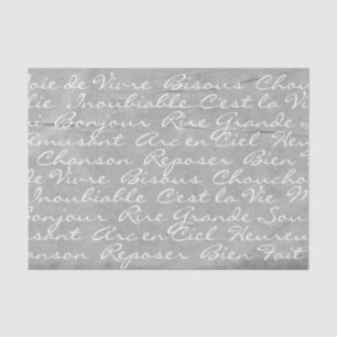 Französisches Sprachskript-Tissue-Papier (Grau) Seidenpapier