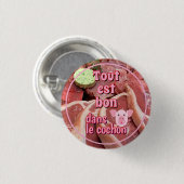 Französisches Sprichwort über Schweine Button (Vorne & Hinten)