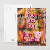 Französisches Sprichwort über Schweine Postkarte (Vorne/Hinten)