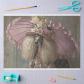 Französisches Standardpoodle in rosa Decoupage Seidenpapier (Basteln)
