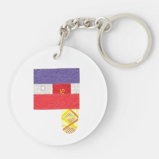 Französisches Stangenbrot-Doppeltes versah Schlüsselanhänger (Rückseite)