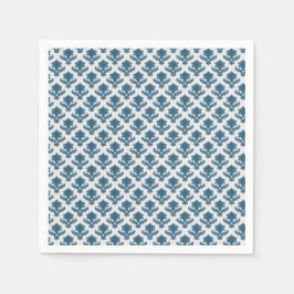 Französisches Tapestry Blau und Weiße Hochzeit Serviette