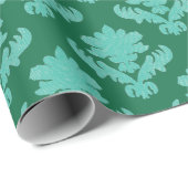 Französisches Tapetenmuster Mintgrün Geschenkpapier (Rolleneckpunkt)