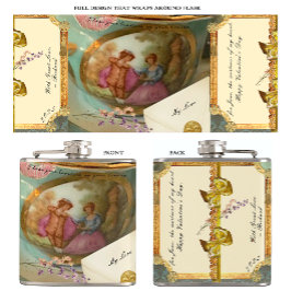 Französisches Teacup Flask Romantisches Geschenk Flachmann