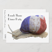 Französisches Thema-Abendessen-Party mit Schnecke Einladung (Vorne/Hinten)