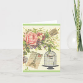 Französisches Thema-Vintage Paris-Anmerkungs-Karte Karte