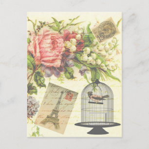 Französisches Thema Vintage Paris Postkarte