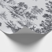 Französisches Toile de joues Schwarz-Weiß-Deco Geschenkpapier (Ecke)